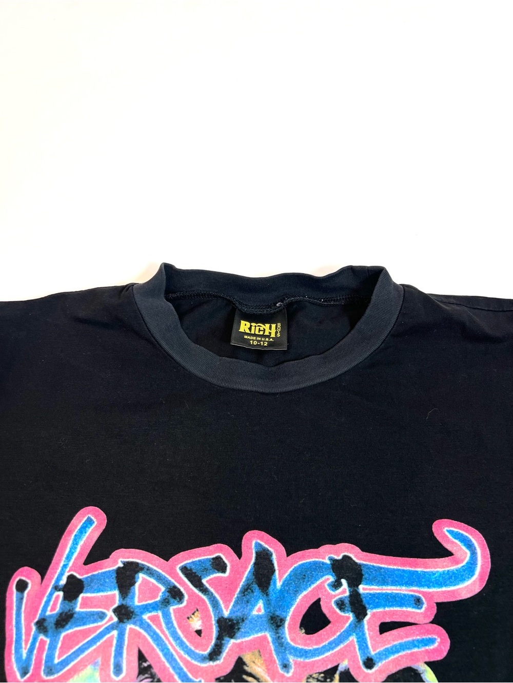 Rich Boys Designer Black Cotton Tee Size 10-12 - Picture 4 of 9